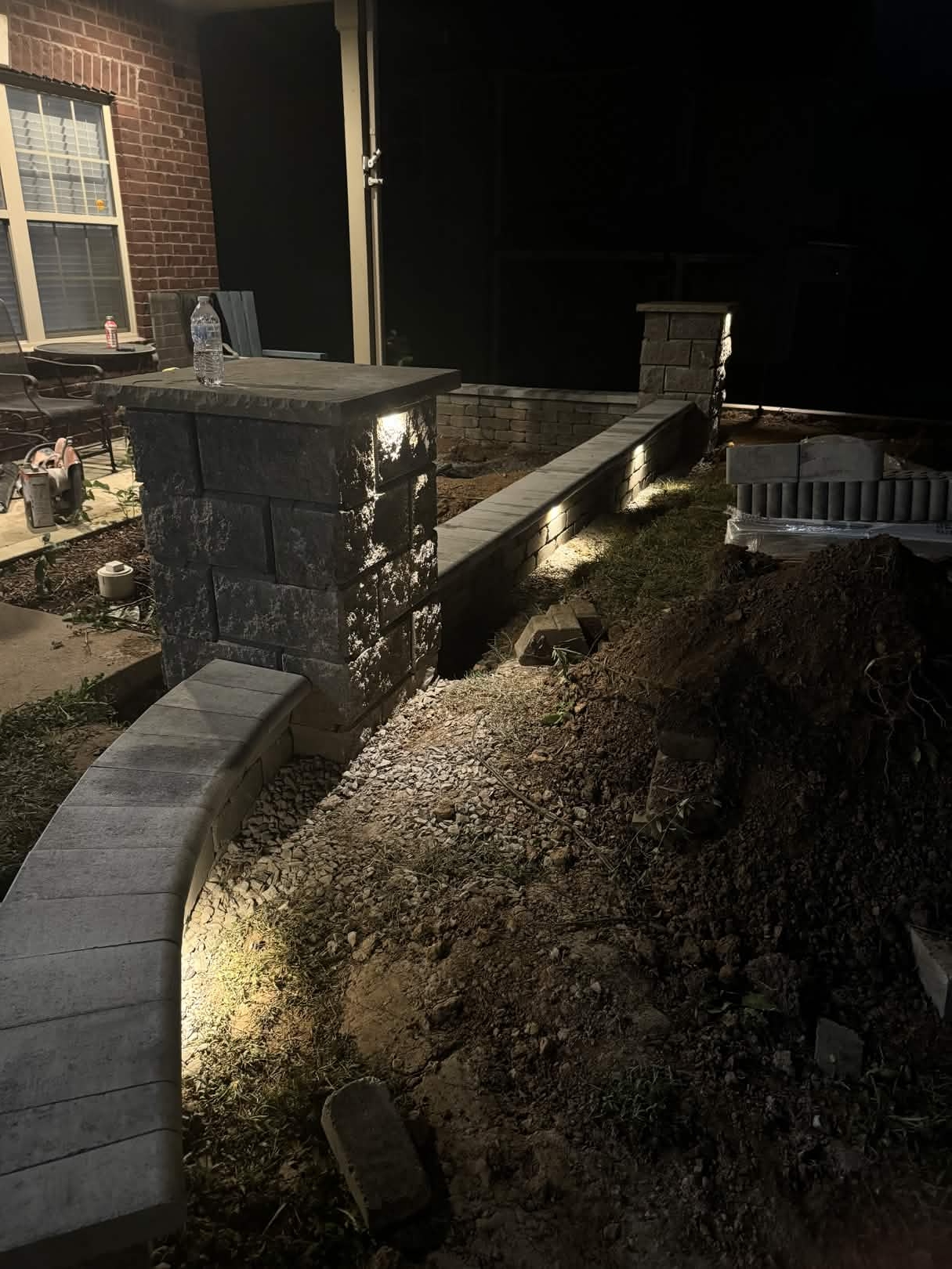 Hardscape and outdoor lighting installation by Forging Freedom Outdoors in Clarksville, TN
