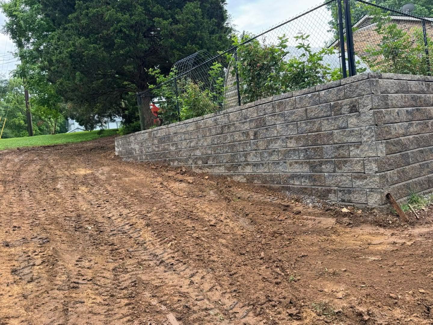 Retaining wall construction by Forging Freedom Outdoors